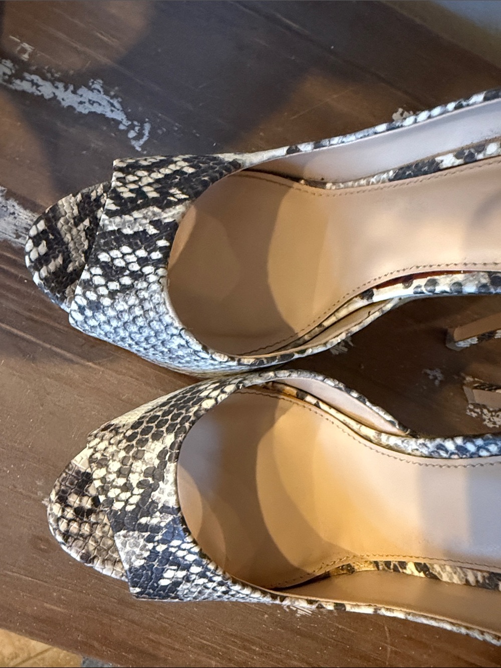 Steve Madden Dynamic Snakeskin Platform Peep Toe Heels 8.5 Y2K - Picture 10 of 10